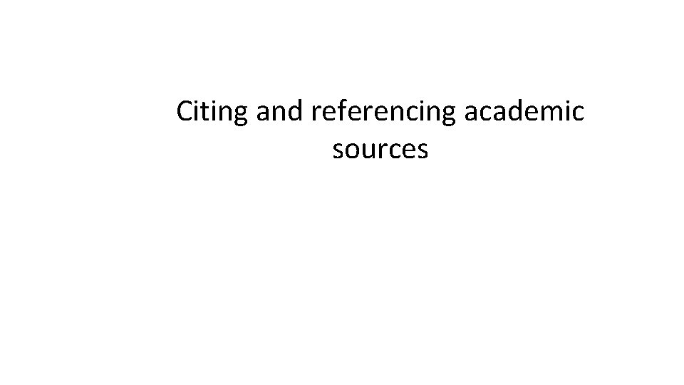 Citing and referencing academic sources 