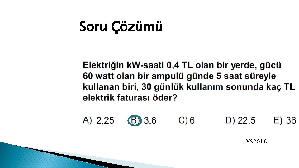 Soru Çözümü LYS 2016 