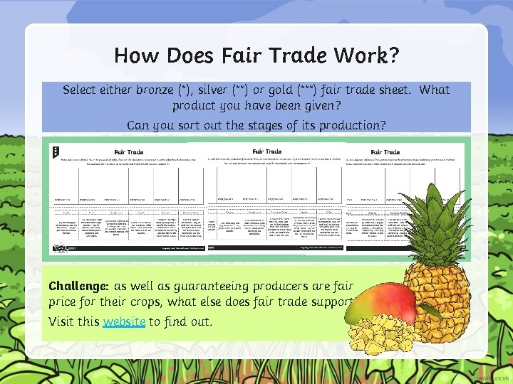 How Does Fair Trade Work? Select either bronze (*), silver (**) or gold (***)