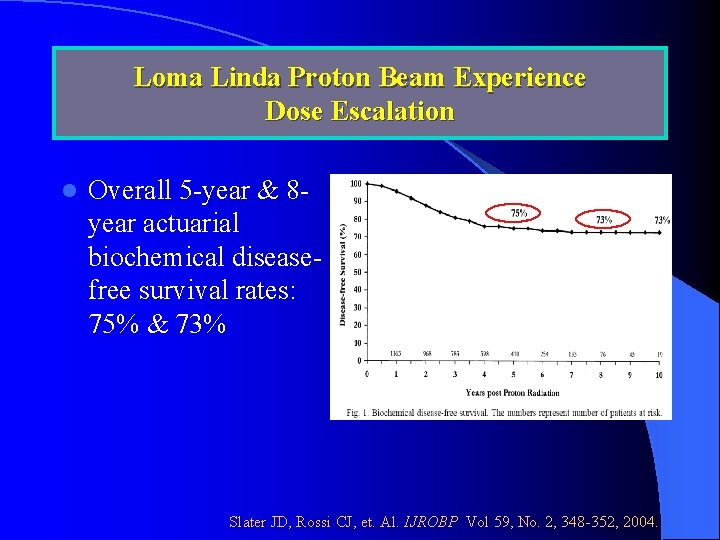 Loma Linda Proton Beam Experience Dose Escalation l Overall 5 -year & 8 year