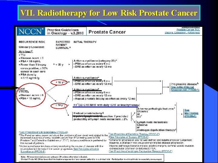 VII. Radiotherapy for Low Risk Prostate Cancer 