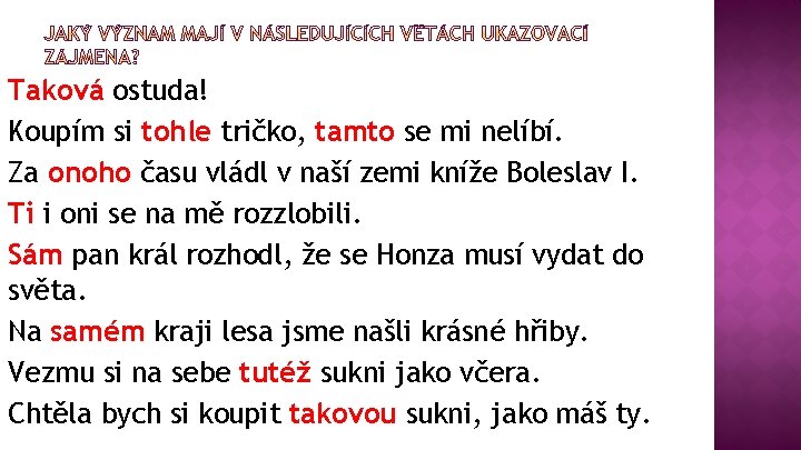 Taková ostuda! Koupím si tohle tričko, tamto se mi nelíbí. Za onoho času vládl