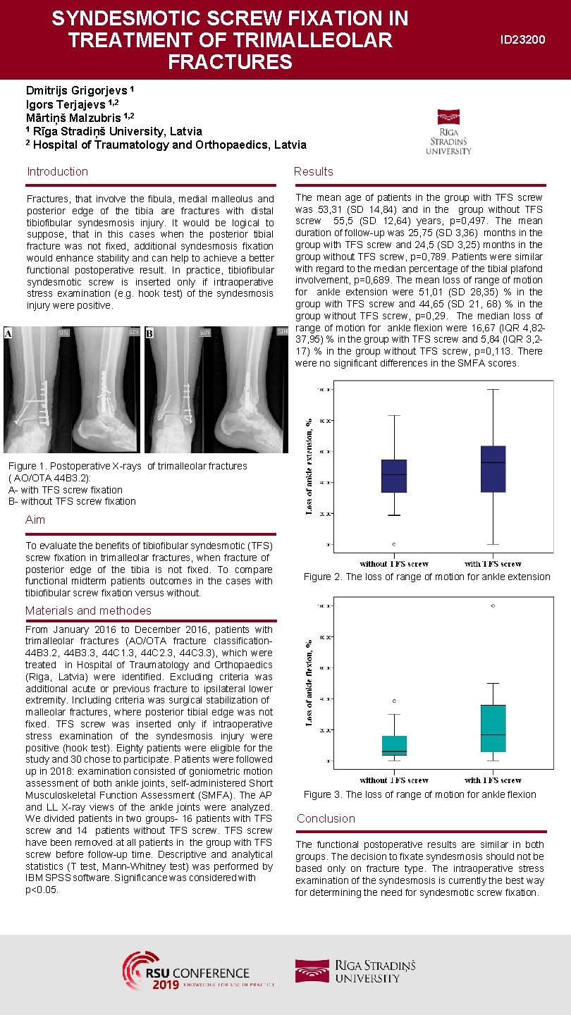 SYNDESMOTIC SCREW FIXATION IN TREATMENT OF TRIMALLEOLAR FRACTURES ID 23200 Dmitrijs Grigorjevs 1 Igors