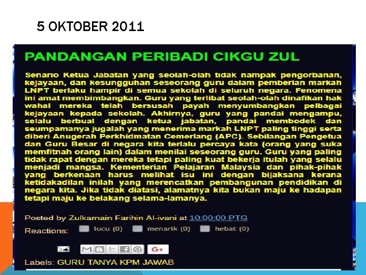 5 OKTOBER 2011 