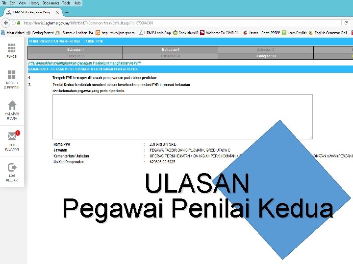 ULASAN Pegawai Penilai Kedua 