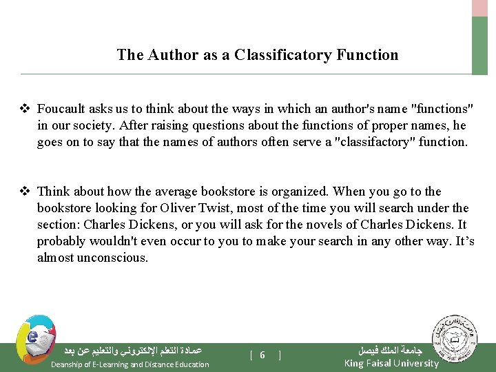 The Author as a Classificatory Function v Foucault asks us to think about the