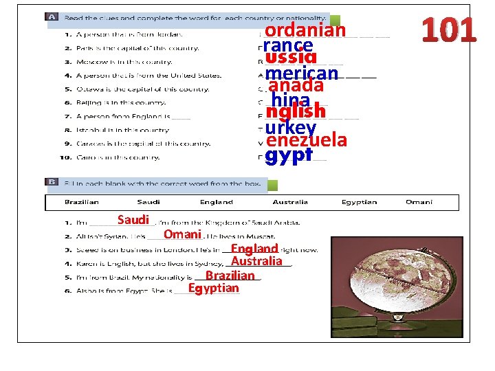 ordanian rance ussia merican anada hina nglish urkey enezuela gypt Saudi Omani England Australia