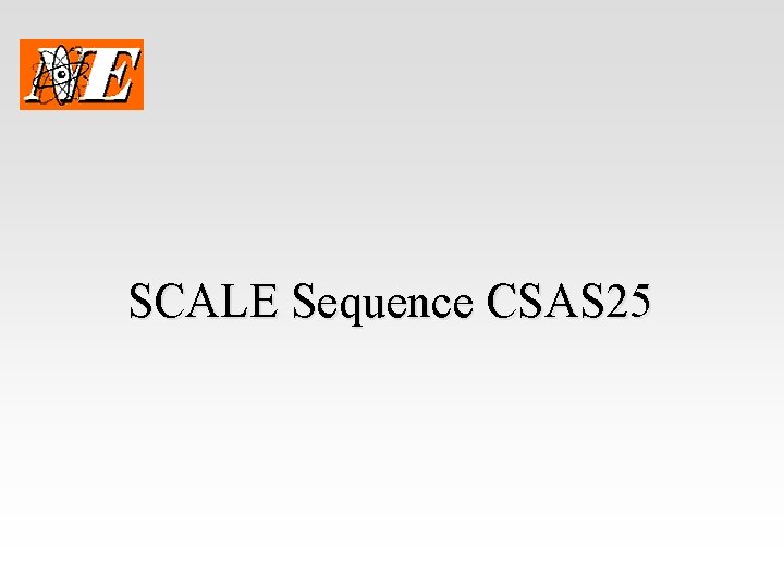 SCALE Sequence CSAS 25 