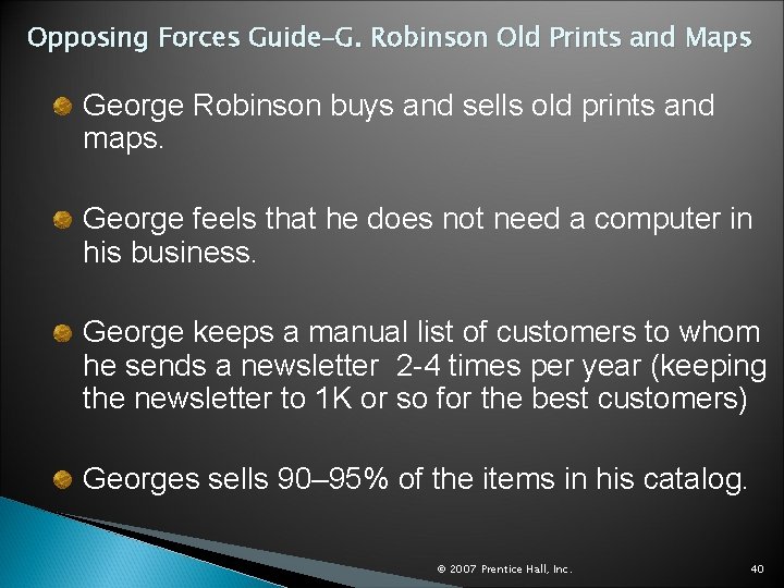 Opposing Forces Guide–G. Robinson Old Prints and Maps George Robinson buys and sells old