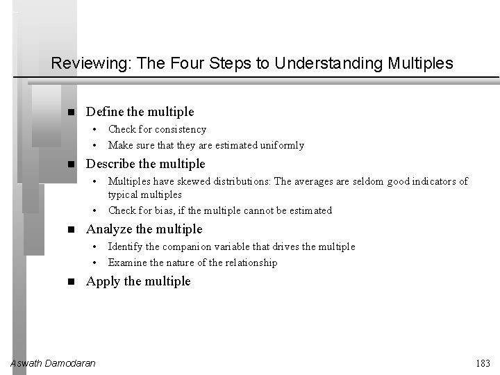 Reviewing: The Four Steps to Understanding Multiples Define the multiple • • Describe the