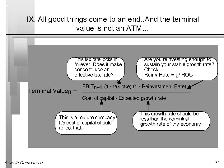 IX. All good things come to an end. . And the terminal value is