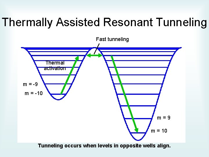 Thermally Assisted Resonant Tunneling Fast tunneling Thermal activation m = -9 m = -10