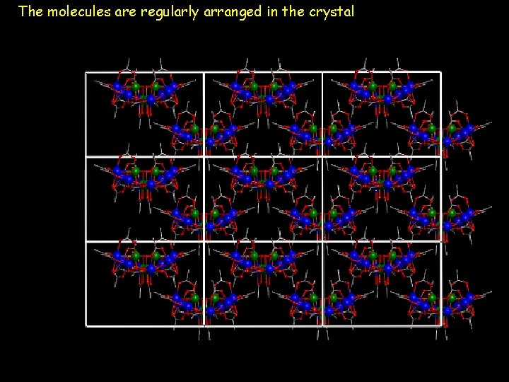 The molecules are regularly arranged in the crystal 