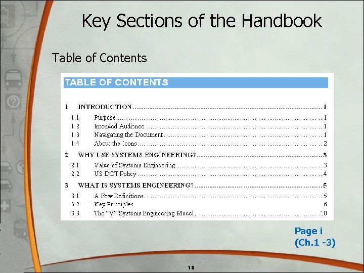 Key Sections of the Handbook Table of Contents Page i (Ch. 1 -3) 18 Key Sections of the Handbook Table of Contents Page i (Ch. 1 -3) 18