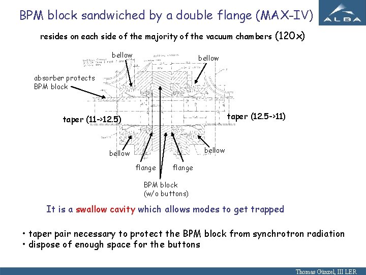 BPM block sandwiched by a double flange (MAX-IV) resides on each side of the