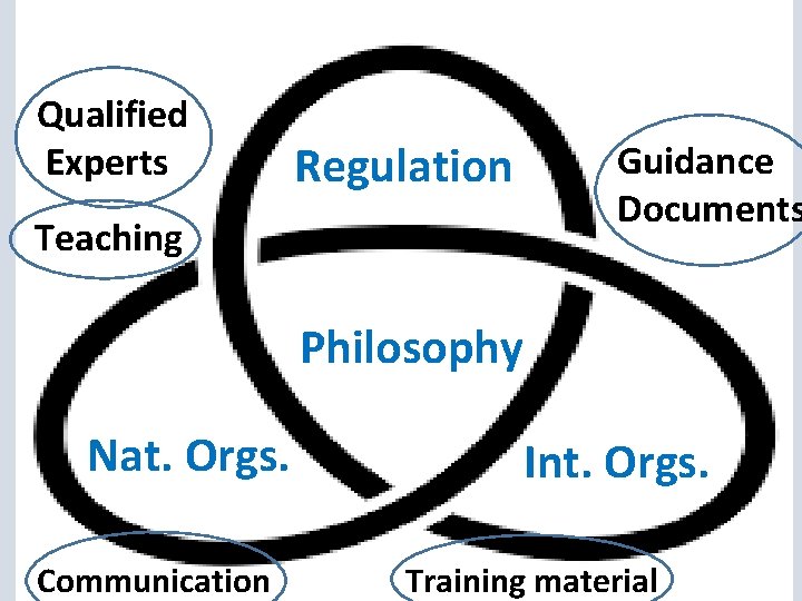 Qualified Experts Regulation Teaching Guidance Documents Philosophy Nat. Orgs. Communication Int. Orgs. Training material