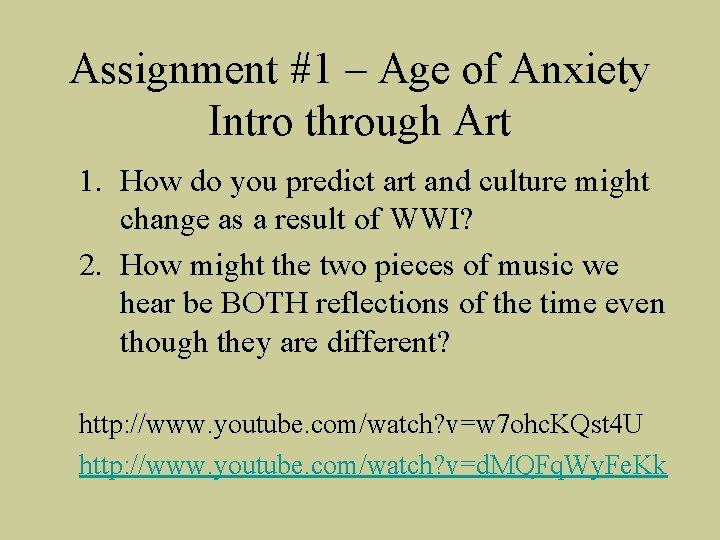 Assignment #1 – Age of Anxiety Intro through Art 1. How do you predict Assignment #1 – Age of Anxiety Intro through Art 1. How do you predict