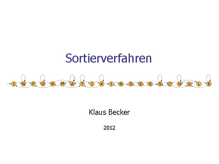 Sortierverfahren Klaus Becker 2012 