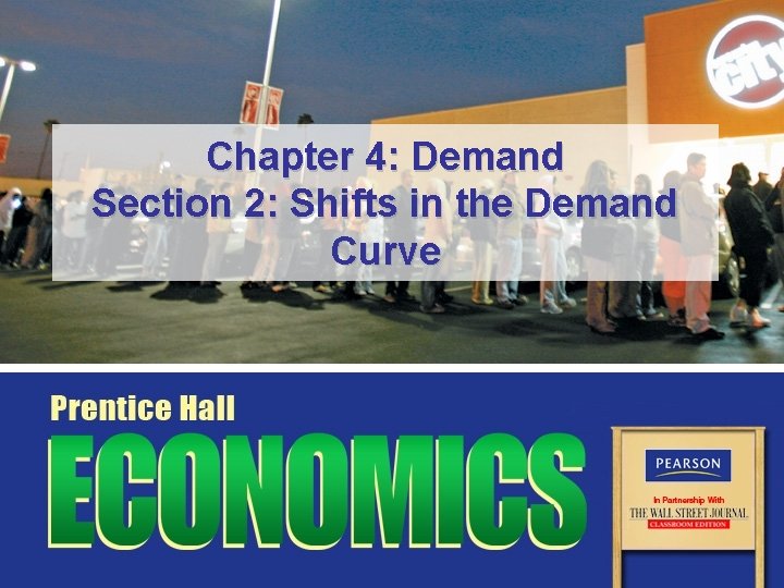 Chapter 4: Demand Section 2: Shifts in the Demand Curve 