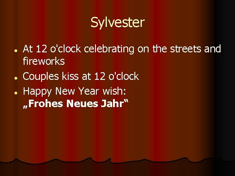 Sylvester At 12 o'clock celebrating on the streets and fireworks Couples kiss at 12