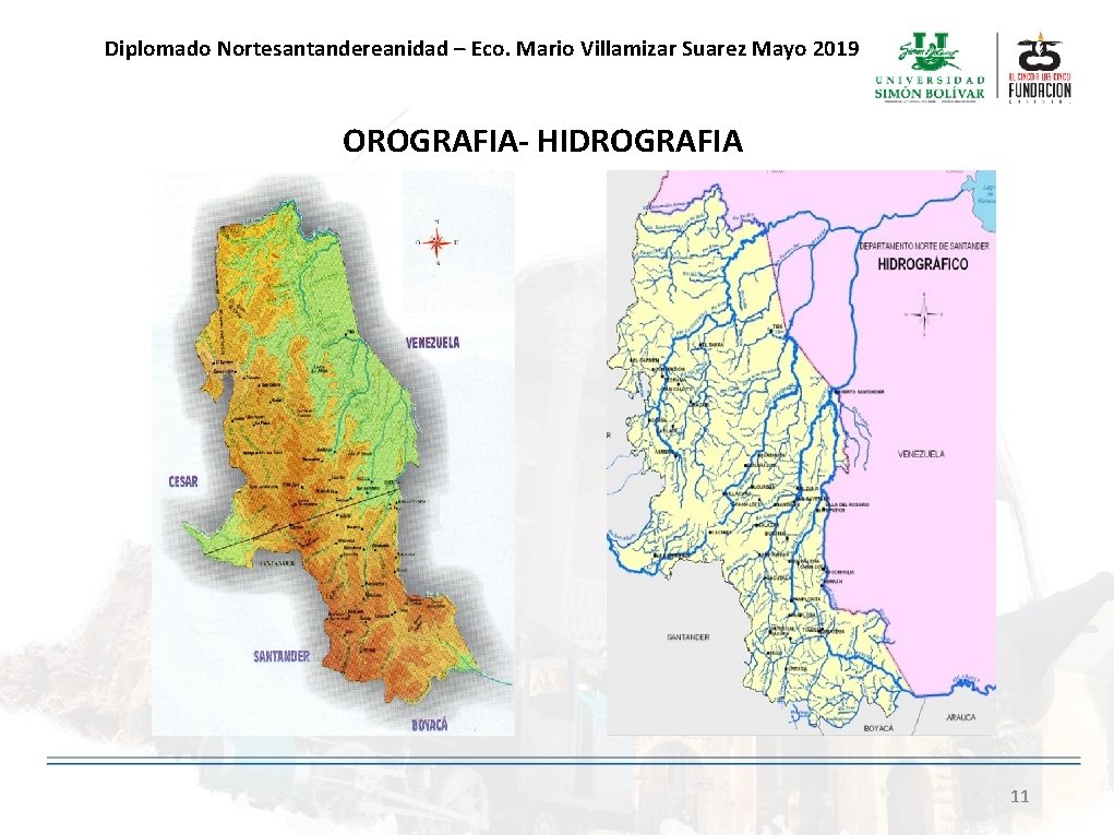 Diplomado Nortesantandereanidad – Eco. Mario Villamizar Suarez Mayo 2019 OROGRAFIA- HIDROGRAFIA 11 