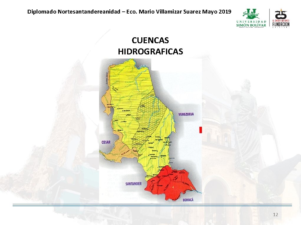 Diplomado Nortesantandereanidad – Eco. Mario Villamizar Suarez Mayo 2019 CUENCAS HIDROGRAFICAS 12 