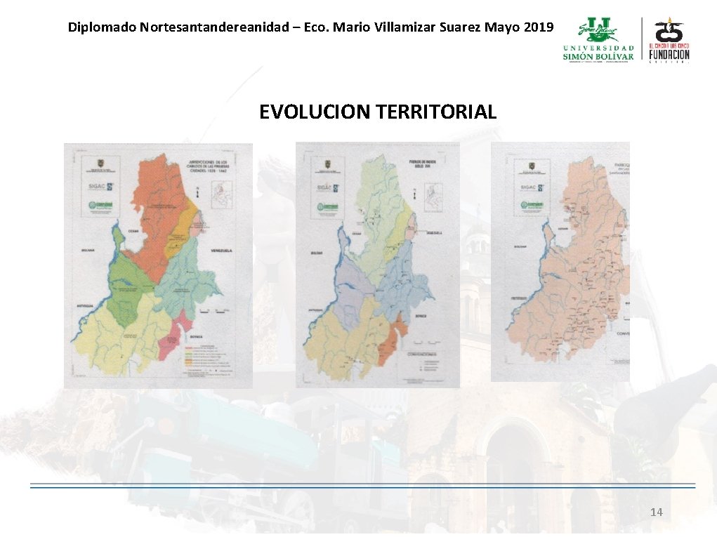 Diplomado Nortesantandereanidad – Eco. Mario Villamizar Suarez Mayo 2019 EVOLUCION TERRITORIAL 14 