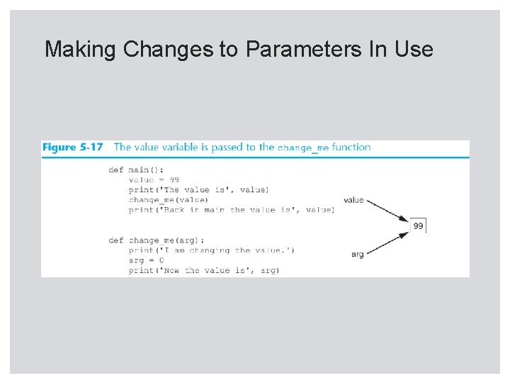 Making Changes to Parameters In Use 
