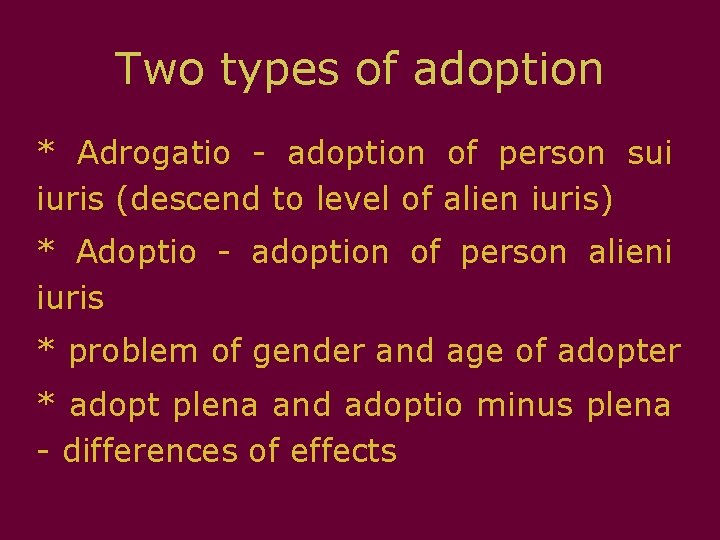 European Legal History Lecture Personal and Family Law