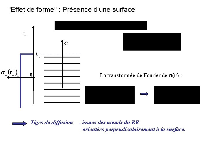 "Effet de forme" : Présence d'une surface C h 0 1 0 Tiges de