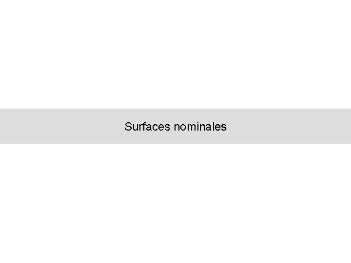 Surfaces nominales 