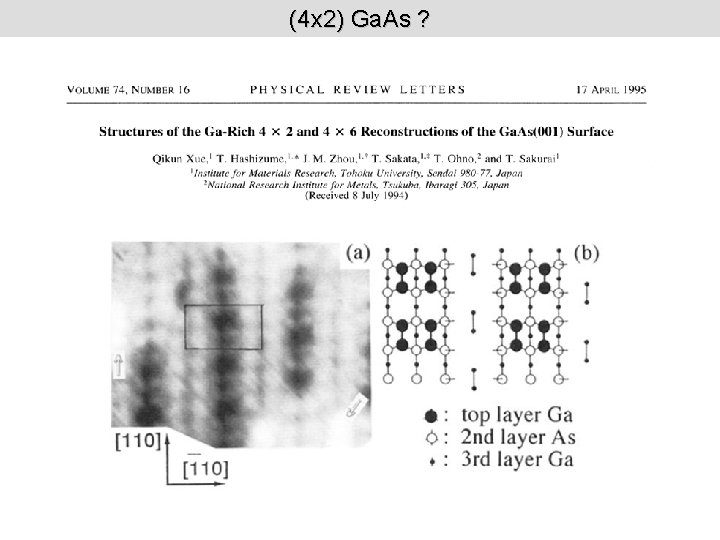 (4 x 2) Ga. As ? 