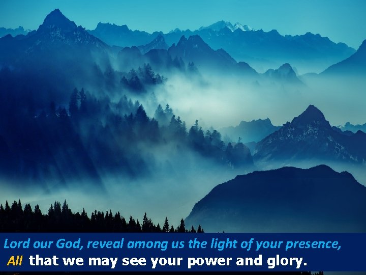 Lord our God, reveal among us the light of your presence, All that we Lord our God, reveal among us the light of your presence, All that we