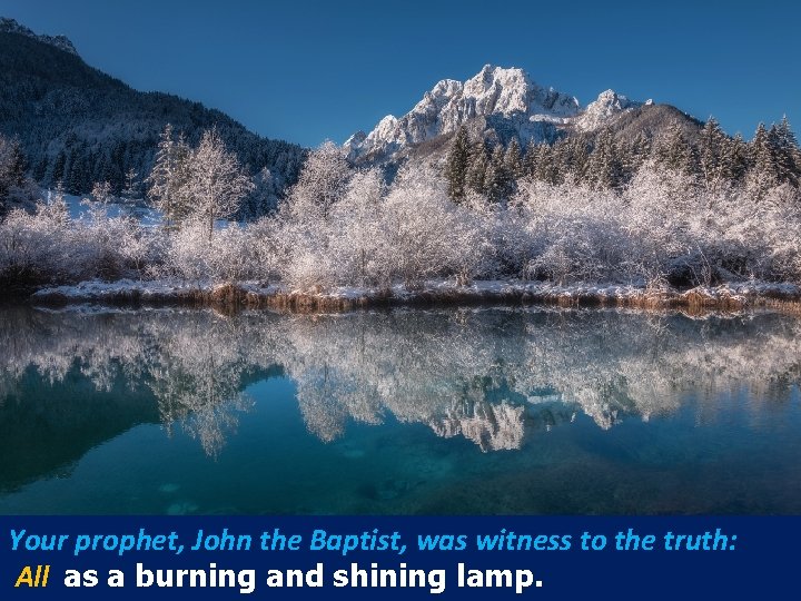Your prophet, John the Baptist, was witness to the truth: All as a burning Your prophet, John the Baptist, was witness to the truth: All as a burning