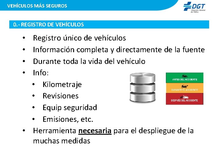 VEHÍCULOS MÁS SEGUROS 0. - REGISTRO DE VEHÍCULOS Registro único de vehículos Información completa