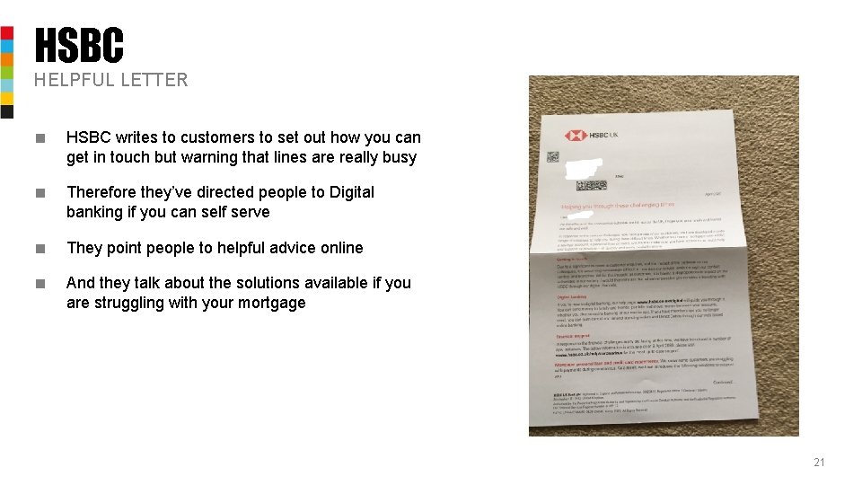 HSBC HELPFUL LETTER ■ HSBC writes to customers to set out how you can