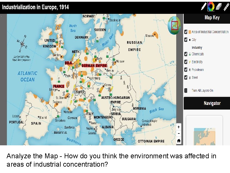 Analyze the Map - How do you think the environment was affected in areas