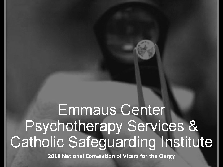Emmaus Center Psychotherapy Services & Catholic Safeguarding Institute 2018 National Convention of Vicars for Emmaus Center Psychotherapy Services & Catholic Safeguarding Institute 2018 National Convention of Vicars for