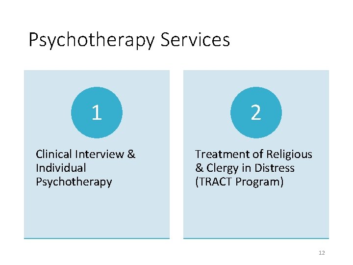Psychotherapy Services 1 Clinical Interview & Individual Psychotherapy 2 Treatment of Religious & Clergy Psychotherapy Services 1 Clinical Interview & Individual Psychotherapy 2 Treatment of Religious & Clergy