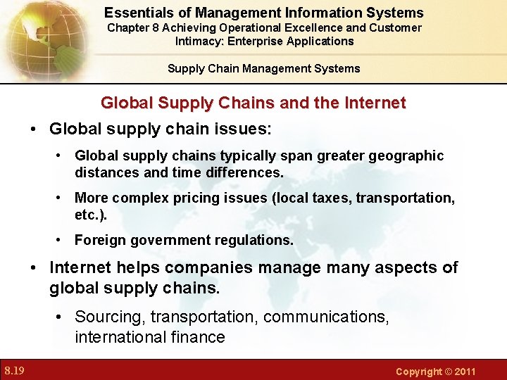 Essentials of Management Information Systems Chapter 8 Achieving Operational Excellence and Customer Intimacy: Enterprise Essentials of Management Information Systems Chapter 8 Achieving Operational Excellence and Customer Intimacy: Enterprise