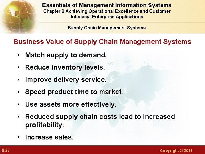 Essentials of Management Information Systems Chapter 8 Achieving Operational Excellence and Customer Intimacy: Enterprise Essentials of Management Information Systems Chapter 8 Achieving Operational Excellence and Customer Intimacy: Enterprise