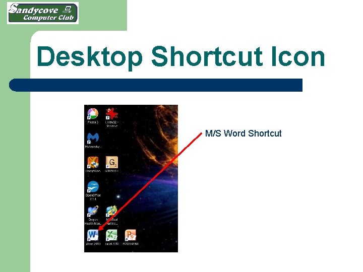 Desktop Shortcut Icon M/S Word Shortcut 