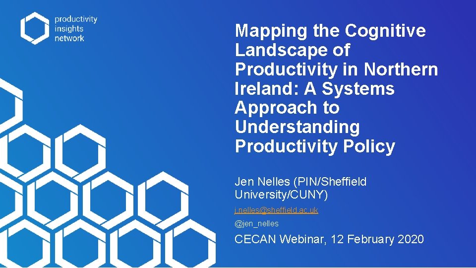 Mapping the Cognitive Landscape of Productivity in Northern Ireland: A Systems Approach to Understanding