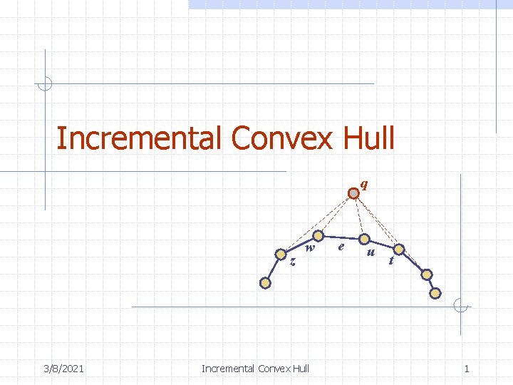 Incremental Convex Hull q z 3/8/2021 w Incremental Convex Hull e u t 1