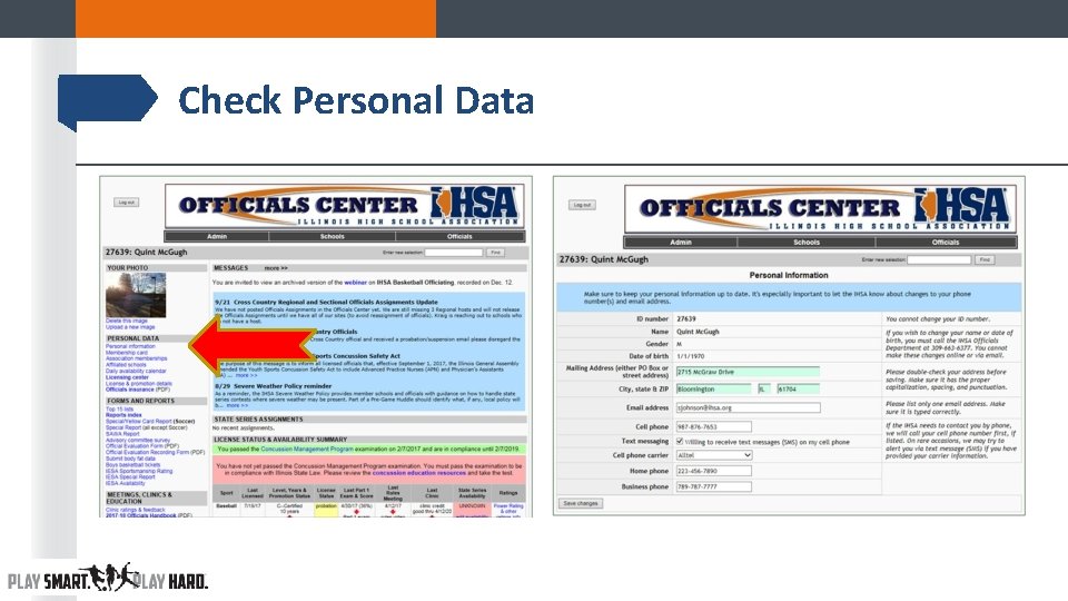 Check Personal Data Check Personal Data