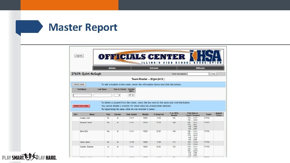 Master Report Master Report