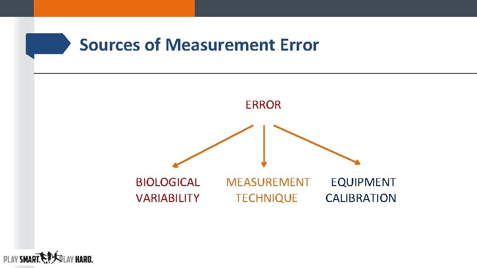 Sources of Measurement Error ERROR BIOLOGICAL MEASUREMENT EQUIPMENT VARIABILITY TECHNIQUE CALIBRATION Sources of Measurement Error ERROR BIOLOGICAL MEASUREMENT EQUIPMENT VARIABILITY TECHNIQUE CALIBRATION