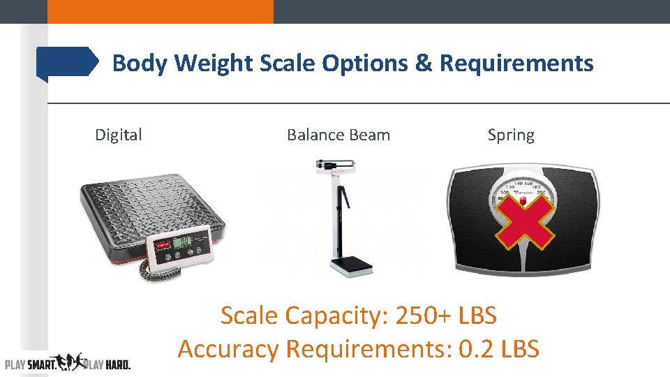 Body Weight Scale Options & Requirements Digital Balance Beam Spring Scale Capacity: 250+ LBS Body Weight Scale Options & Requirements Digital Balance Beam Spring Scale Capacity: 250+ LBS