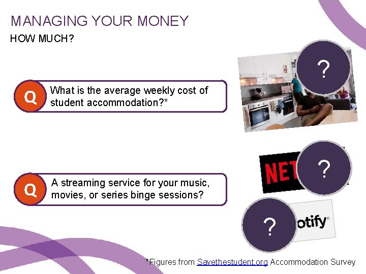 MANAGING YOUR MONEY HOW MUCH? ? £ 125 Q Q What is the average