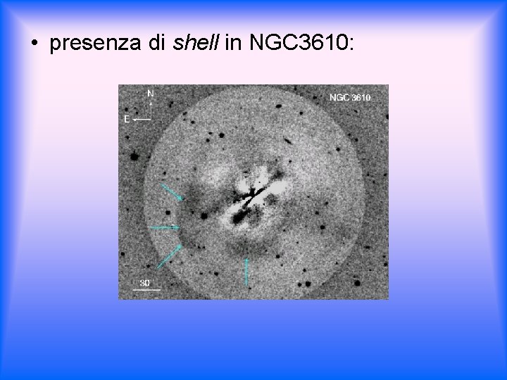  • presenza di shell in NGC 3610: 